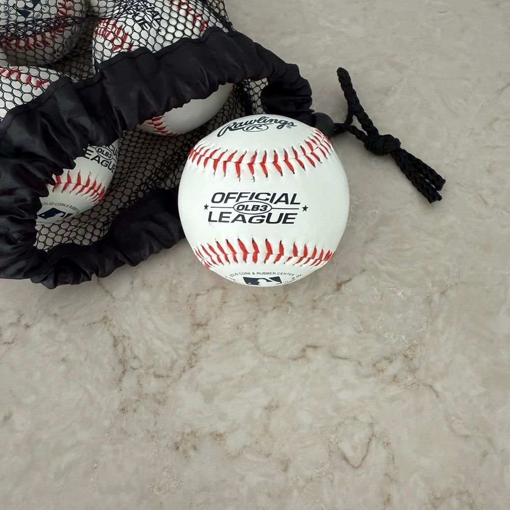 Rawlings White Baseballs with Red Stitching
